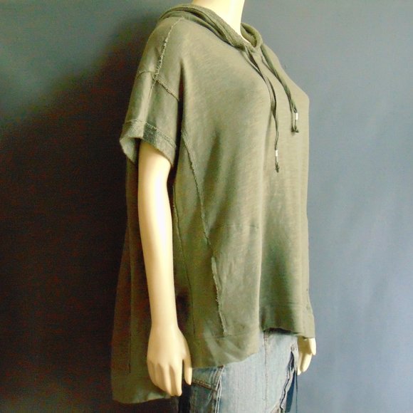 Anthropologie Tops - Saturday Sunday Olive Oversized Hoodie Top XS